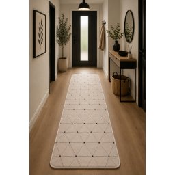 Covor Flex 19647-19, Marime 75 x 200 cm, Crem, Bej, Inaltime Fir Tesatura plata, Antialergic, Polipropilena, Bucatarie
