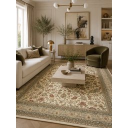 Covor Belgian Premium Kasmar 8746-684, Marime 80 x 250 cm, Bej, Inaltime Fir 9 mm, Antialergic, Polipropilena, Living, Dormitor