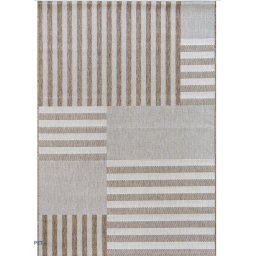 Covor Model Iuta Jeans 19096-10, Marime 160 x 230 cm, Bej, Inaltime Fir Tesatura plata, Antialergic, Polipropilena, Bucatarie, Hol, Balcon