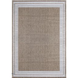 Covor Model Iuta Jeans 19098-10, Marime 50 x 80 cm, Bej, Inaltime Fir Tesatura plata, Antialergic, Polipropilena, Bucatarie, Hol, Balcon