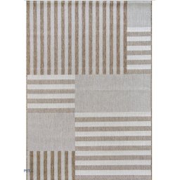 Covor Model Iuta Jeans 19096-10, Marime 80 x 200 cm, Bej, Inaltime Fir Tesatura plata, Antialergic, Polipropilena, Bucatarie, Hol, Balcon