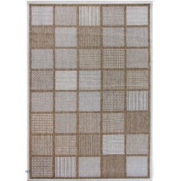 Covor Tip Iuta Model Jeans 19243-10, Marime 80 x 200 cm, Bej, Tesatura plata, Antialergic, Polipropilena, Bucatarie, Hol, Balcon