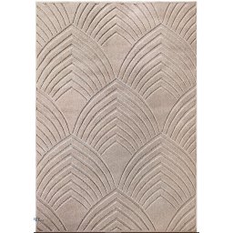 Covor Model Oksi 38009-202, Marime 120 x 200 cm, Bej, Inaltime Fir 6,5 mm, Antialergic, Polipropilena, Living, Dormitor, Hol