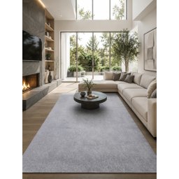 Covor Fargo 71501-077, Marime 80 x 150 cm, Gri, Inaltime Fir 7 mm, Antialergic, Polipropilena, Living, Dormitor, Sufragerie, Copii