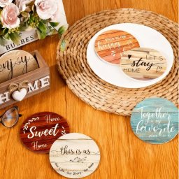 Set suporturi pentru pahare Home cu mesaje motivationale