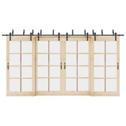 Set feronerie pentru usi glisante, negru, 213,5 cm, otel GartenMobel Dekor