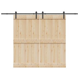 Set feronerie pentru usi glisante, negru, 213,5 cm, otel GartenMobel Dekor