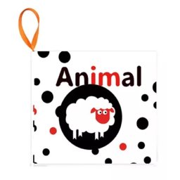 Carte pentru bebeluși alb-negru cu animale