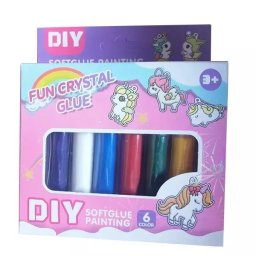 Set de vopsele pentru autocolante de sticlă cu model unicorni