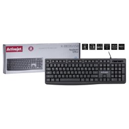 Tastatura Activejet USB keyboard K-3803S Negru cu fir USB