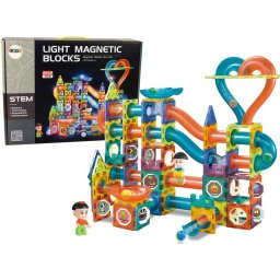 Tobogan luminos pentru bile, blocuri magnetice, 202 bucăți