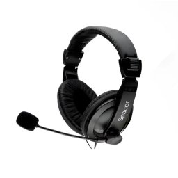 CASTI Spacer, cu fir, standard, utilizare gaming, microfon pe brat, conectare Jack 3.5 mm x 2