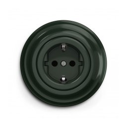 Kliklap - Priză retro de perete cu ramă SCHUKO 230V/16A, verde
