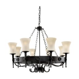 Searchlight CARTWHEEL 0818-8BK – candelabru pe lanț, 8 x E27, 60 W, 230 V, negru