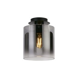 Searchlight 88911-1BK - Plafonieră de tavan SWEDEN 1xE27/60W/230V Ø22 cm negru/sticlă fumurie