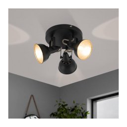 Eglo 75514 - Spot THORNTON 3xE14/28W/230V negru/auriu