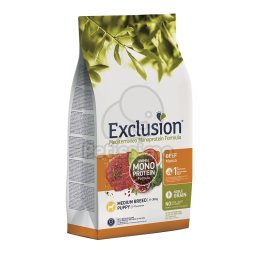 Exclusion Mediterraneo Monoprotein Formula Medium Breed Puppy - vită 3 kg