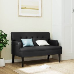 Bancheta cu spatar, negru, 112x65,5x75 cm, piele ecologica GartenMobel Dekor