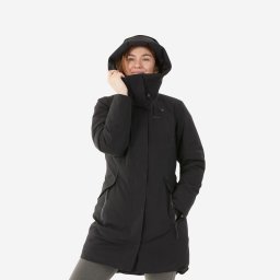 Geacă Parka Iarnă Impermeabilă Drumeție NH500 -10°C Negru Damă