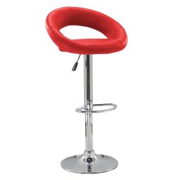 Scaun bar, înălțime reglabilă, rotativ, suport picioare, piele ecologica, rosu, ABS 151