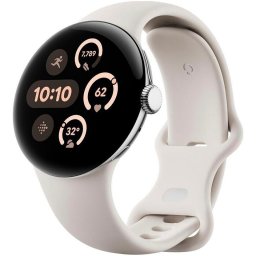 Ceas Smartwatch Google Pixel Watch 3, 41mm, GPS, Bluetooth, Wi-Fi, Silver Aluminium Case, Porcelain