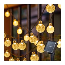 Brilagi - Ghirlandă solară decorativă cu LED BUBBLE 300xLED/8 funcții 30m IP65 alb cald