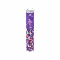 Set constructie plus-plus, tub 240 piese, glitter mix, culori cu sclipici