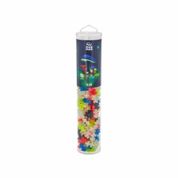 Set constructie plus-plus, tub 240 piese, glow mix, culori fluorescente