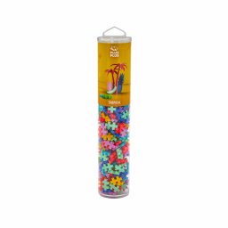 Set constructie plus-plus, tub 240 piese, tropical mix, culori tropicale