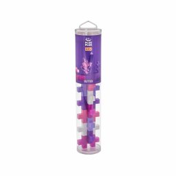 Set constructie plus-plus, tub 15 piese mari, glitter mix, culori stralucitoare
