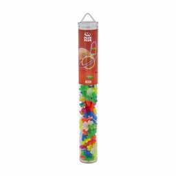 Set constructie plus-plus, tub 100 piese, neon mix, culori fluorescente