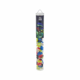 Set constructie plus-plus, tub 100 piese, glow mix, culori fluorescente