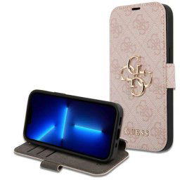 Husa Guess Book PU 4G Metal Logo pentru iPhone 15 Pro Roz