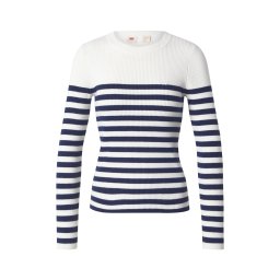 LEVI'S ® Pulover 'Crewneck Rib Sweater' negru / alb