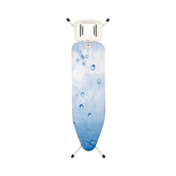 Masa de calcat Brabantia B 1003343, 124x38 cm, 7 pozitii de reglare, Suport fier de calcat, Alb/Albastru