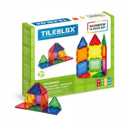 Set de 14 blocuri magnetice Tileblox Curcubeu