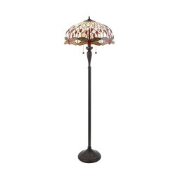 Endon 70940 - Lampadar Tiffany DRAGONFLY, 2x E27/60W/230V, Ø 50 cm