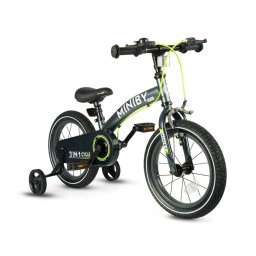 QPlay - Bicicletă pentru copii 14" MINIBY 3în1 gri