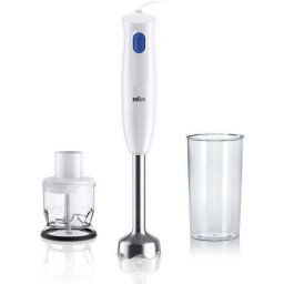 Mixer vertical Braun MQ10.201MWH, 450 W, 1 viteza, Pahar gradat 600ml, Tocator 350ml, Alb