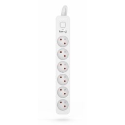 Prelungitor Kerg M02409 6 Earthed sockets - 1,5m power strip with 3x1,5mm2 cable, 16A