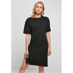 Doamnelor organice supradimensionate Slit Tee Dress Negru
