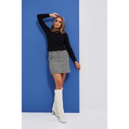 Fustă mini cu imprimeu Houndstooth