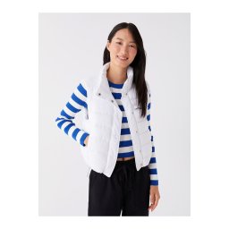 LC Waikiki Lcwk Women's Stand Collar Plain Puffer Vest