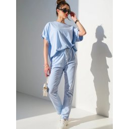 Resti Women's cotton set with short sleeves and straight pants