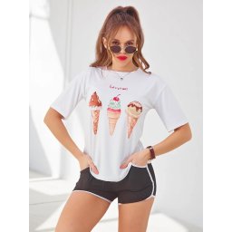 Resti Women's sports set with a t-shirt and shorts Ice Cream