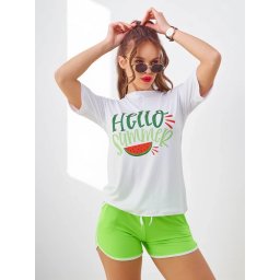 Resti Women's sports set with a t-shirt and shorts Hello Summer