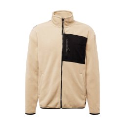BLEND Jachetă fleece nisipiu / negru