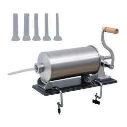 Masina de umplut carnati 5KG, orizontala profesionala inox, cu 5 palnii, sistem Airstop, CAMPION CMP1166