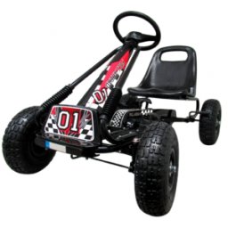 Kart cu pedale gokart, 3-7 ani, roti gonflabile, g1 r-sport - negru