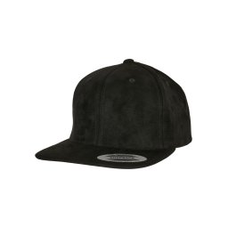 Suede Leather Snapback Black